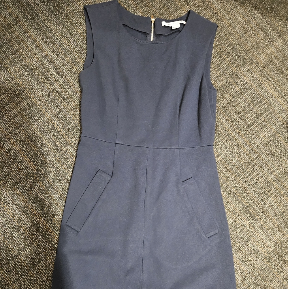 Diane von Furstenberg navy knit dress, size 2